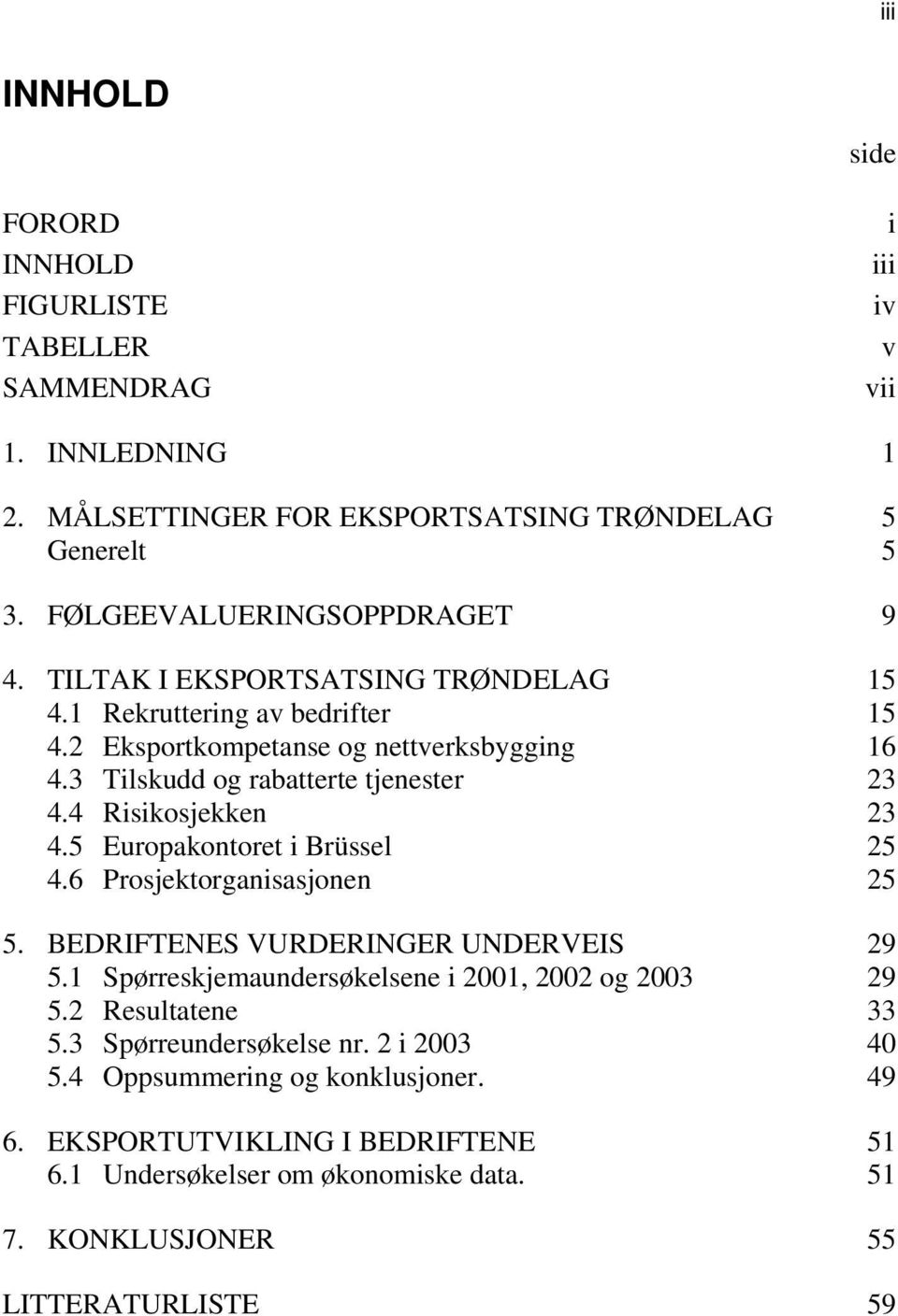 3 Tilskudd og rabatterte tjenester 23 4.4 Risikosjekken 23 4.5 Europakontoret i Brüssel 25 4.6 Prosjektorganisasjonen 25 5. BEDRIFTENES VURDERINGER UNDERVEIS 29 5.