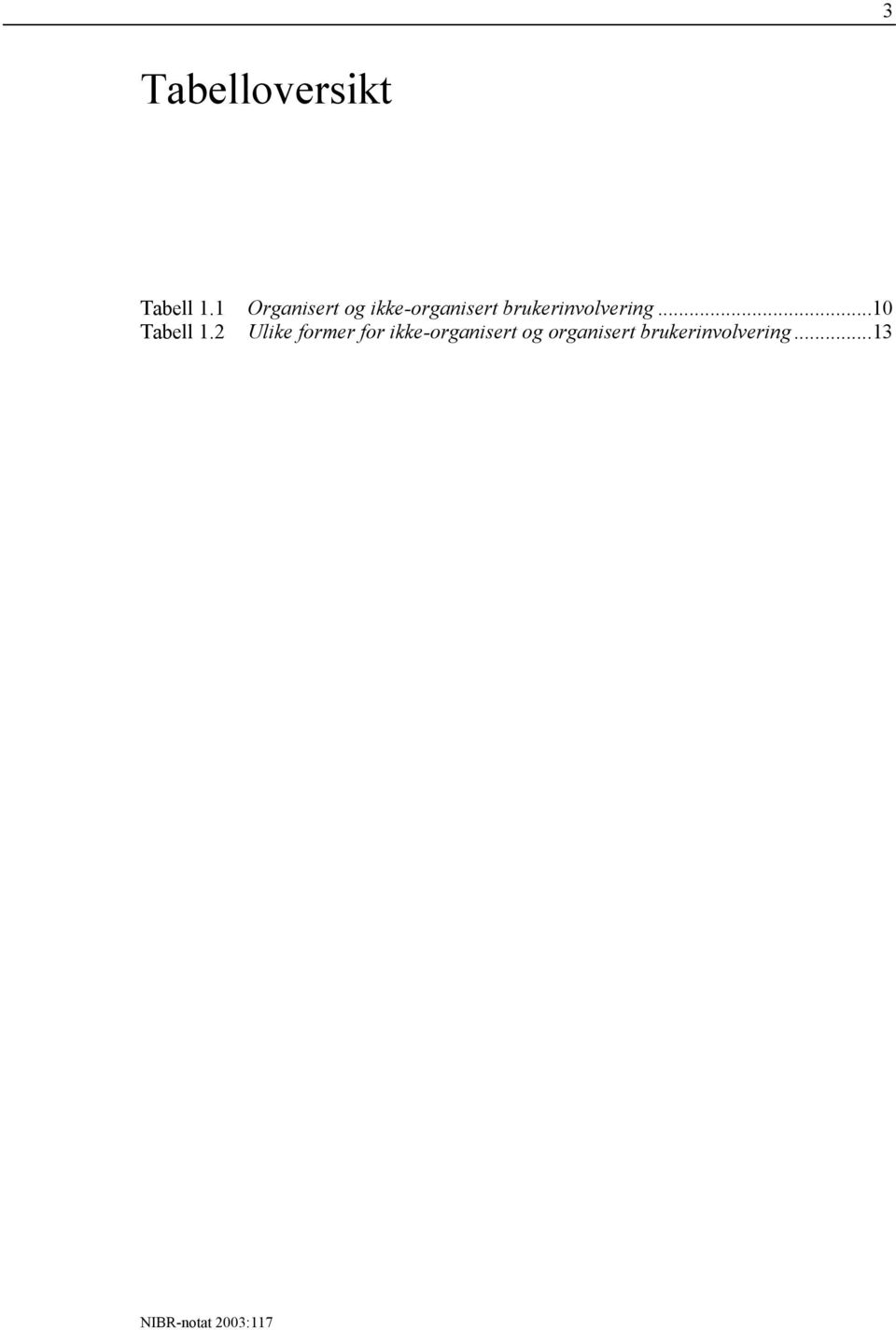 brukerinvolvering...10 Tabell 1.