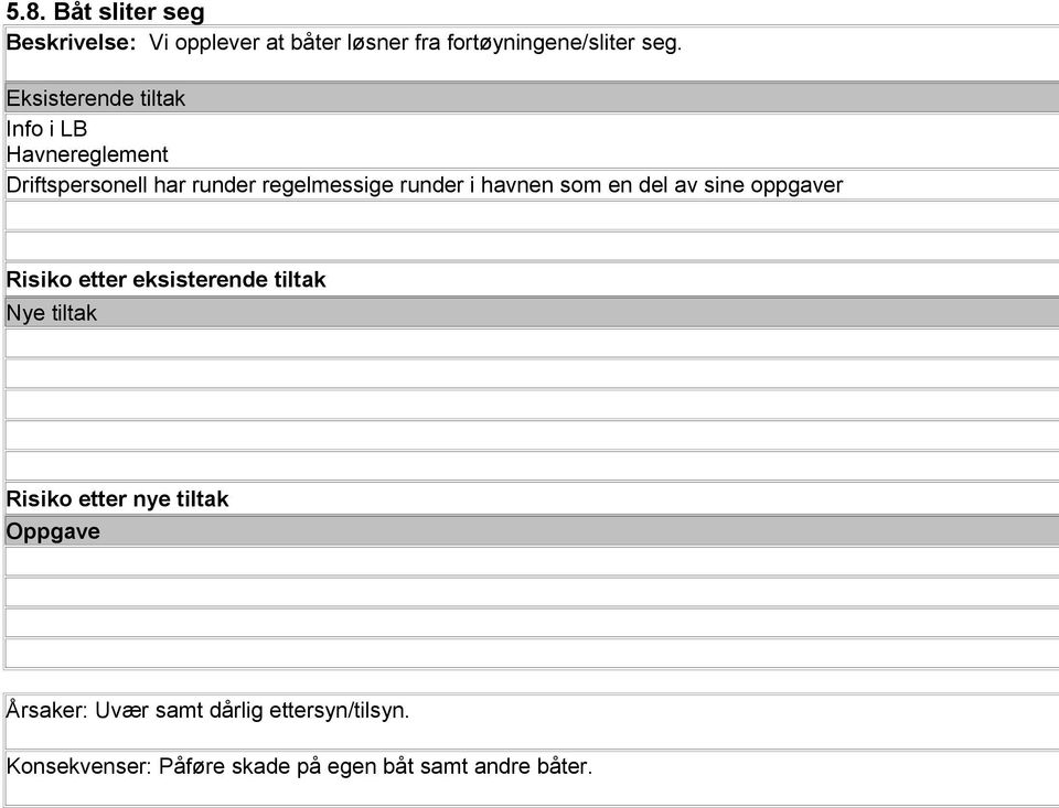 Info i LB Havnereglement Driftspersonell har runder regelmessige runder i