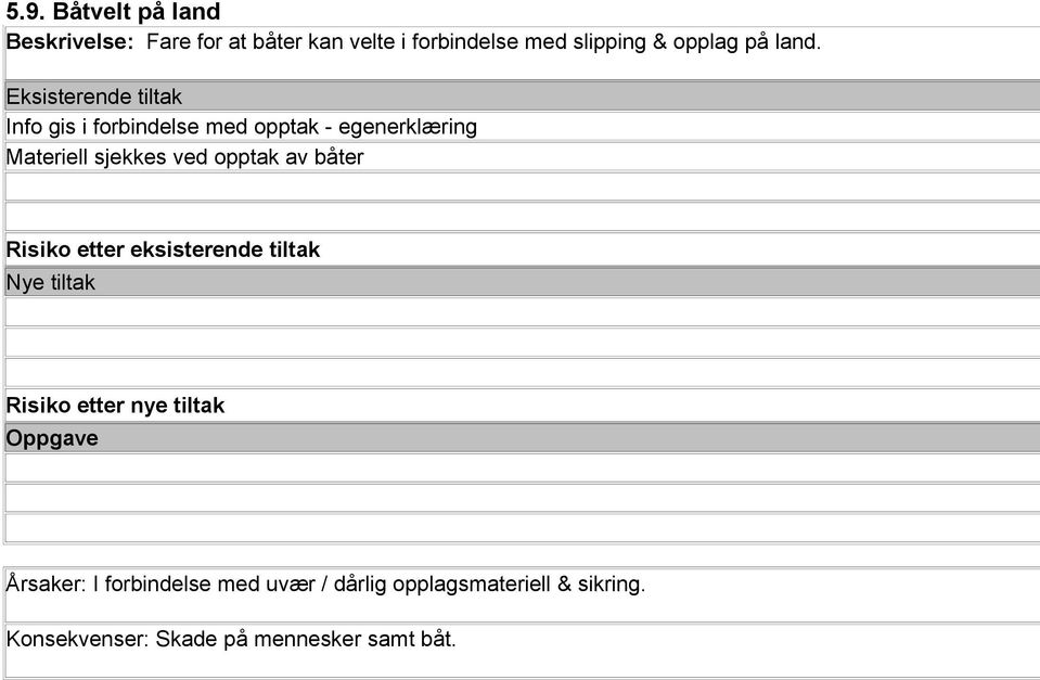 Info gis i forbindelse med opptak - egenerklæring Materiell sjekkes ved