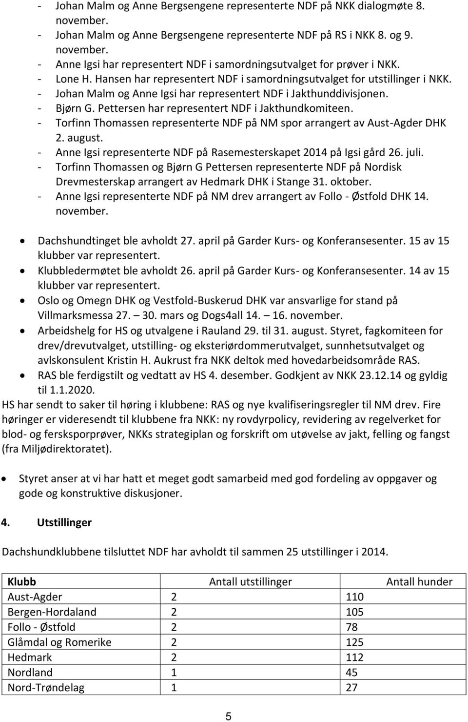 Pettersen har representert NDF i Jakthundkomiteen. - Torfinn Thomassen representerte NDF på NM spor arrangert av Aust-Agder DHK 2. august.