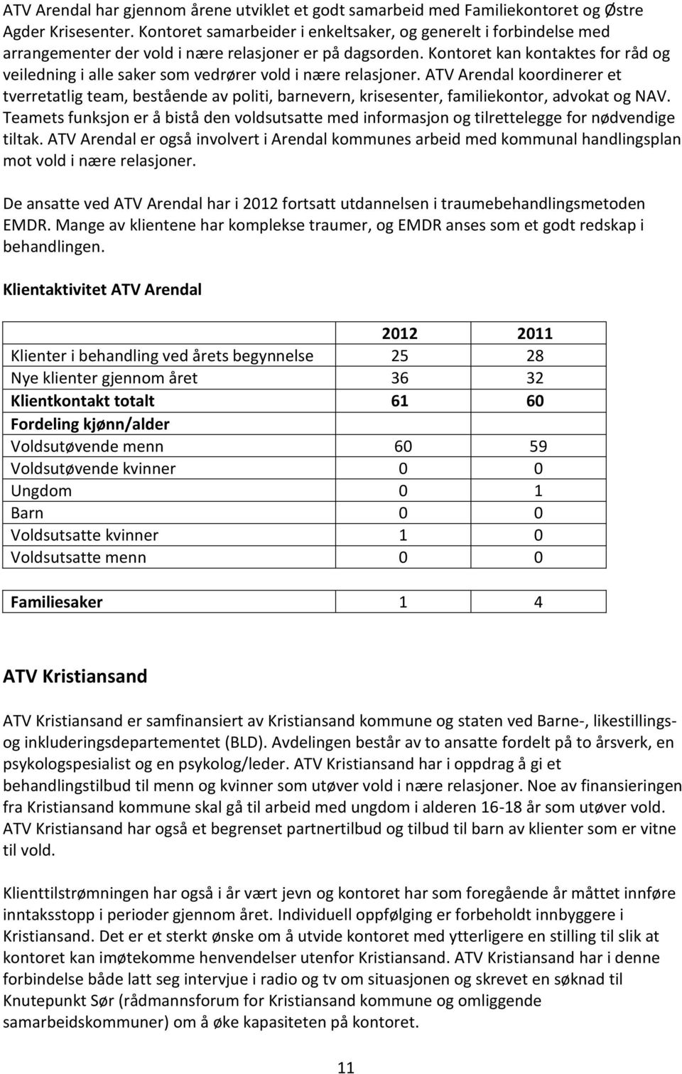 Kontoret kan kontaktes for råd og veiledning i alle saker som vedrører vold i nære relasjoner.