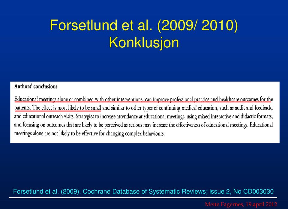 Cochrane Database of Systematic