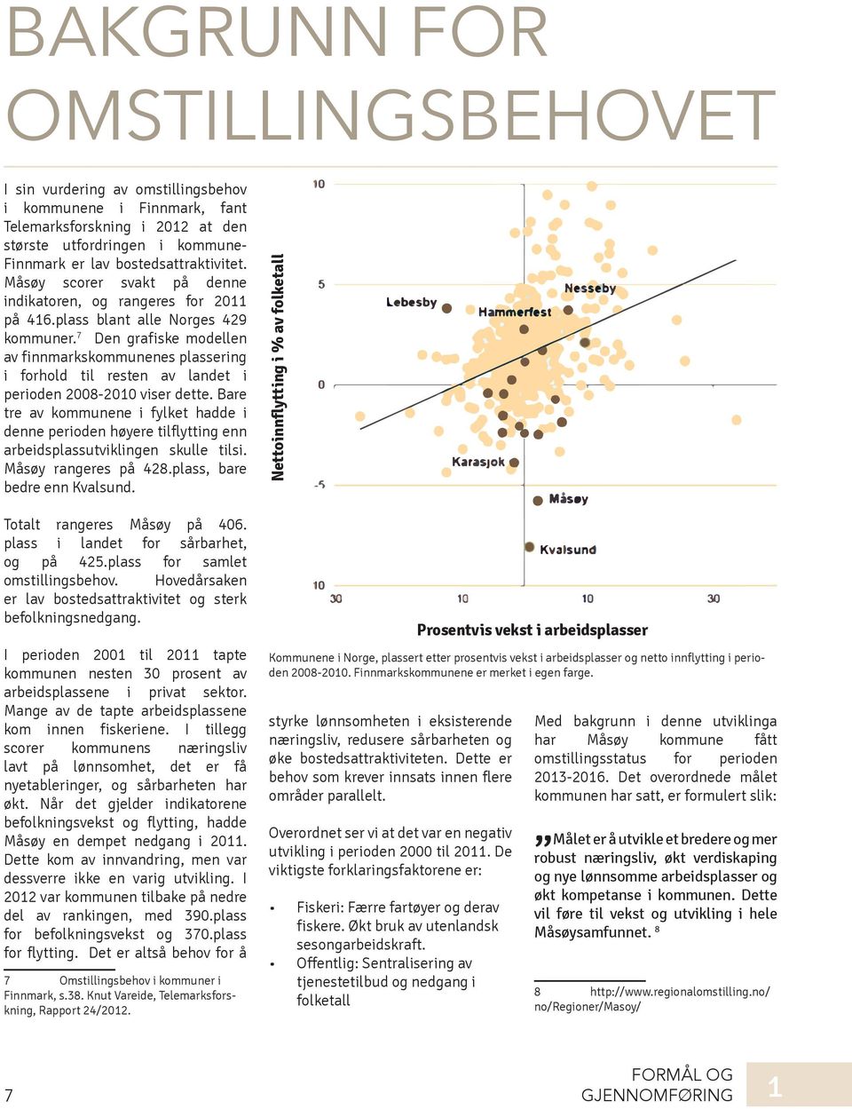 7 Den grafiske modellen av finnmarkskommunenes plassering i forhold til resten av landet i perioden 2008-2010 viser dette.