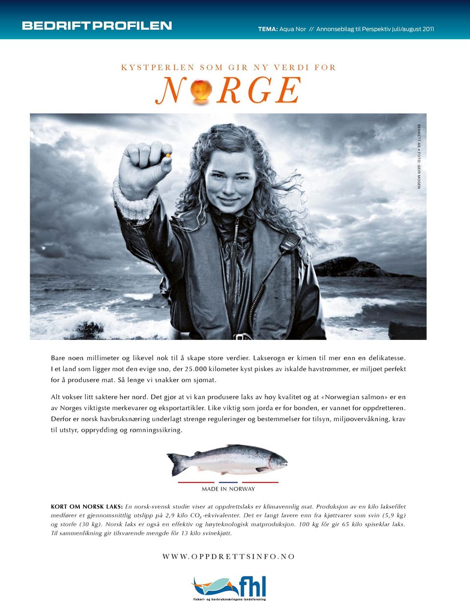 Så lenge vi snakker om sjømat. Alt vokser litt saktere her nord. Det gjør at vi kan produsere laks av høy kvalitet og at «Norwegian salmon» er en av Norges viktigste merkevarer og eksportartikler.