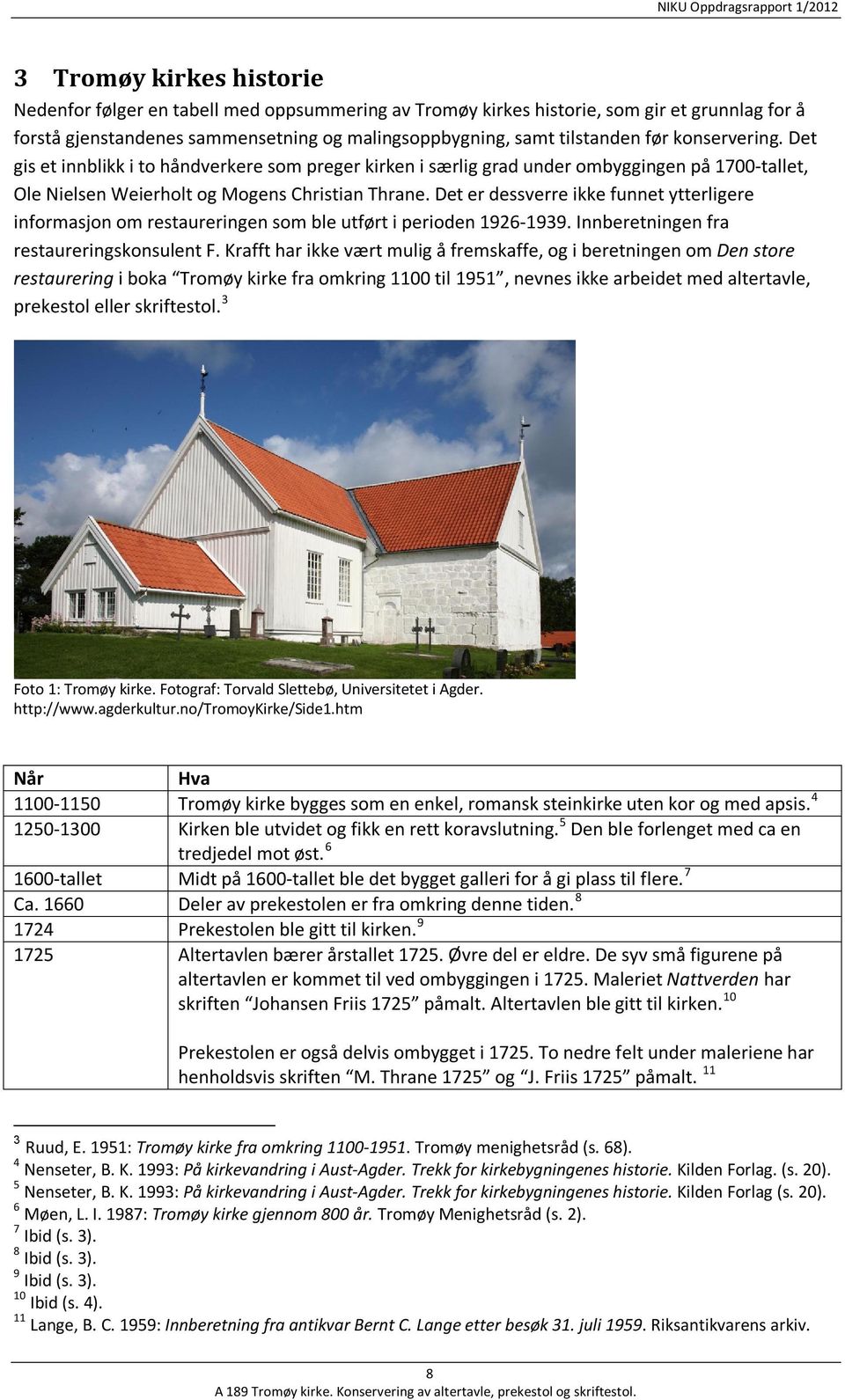 Det er dessverre ikke funnet ytterligere informasjon om restaureringen som ble utført i perioden 1926-1939. Innberetningen fra restaureringskonsulent F.