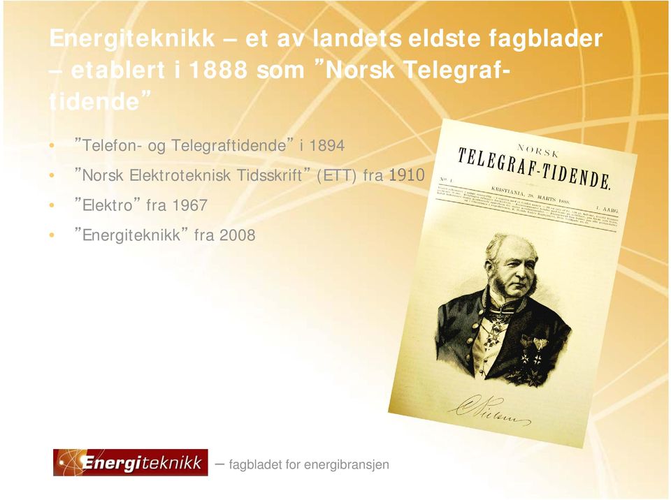 og Telegraftidende i 1894 Norsk Elektroteknisk