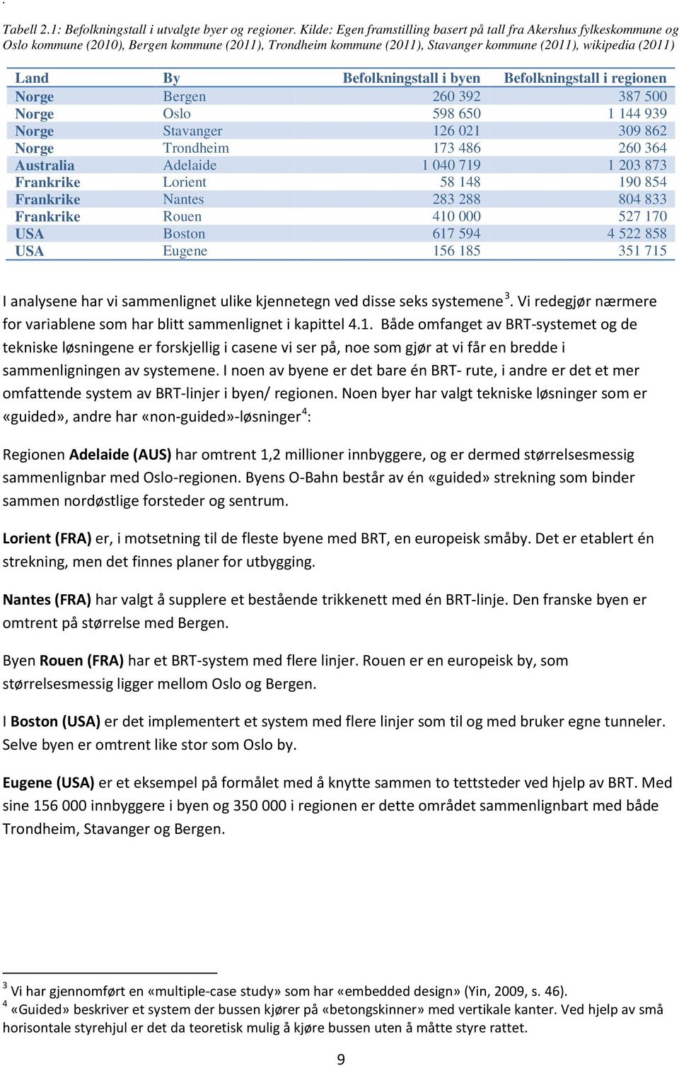 byen Befolkningstall i regionen Norge Bergen 260 392 387 500 Norge Oslo 598 650 44 939 Norge Stavanger 26 02 309 862 Norge Trondheim 73 486 260 364 Australia Adelaide 040 79 203 873 Frankrike Lorient