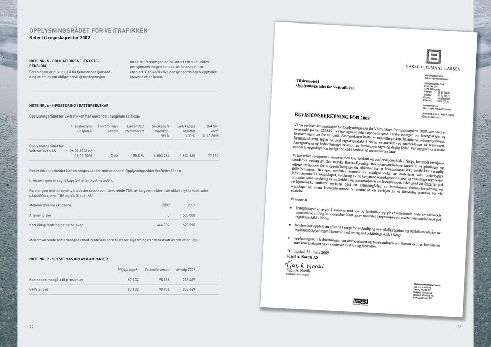 Ansatte i foreningen er inkludert i den kollektive pensjonsordningen som datterselskapet har etablert. Den kollektive pensjonsordningen oppfyller kravene etter loven. NOTE NR.