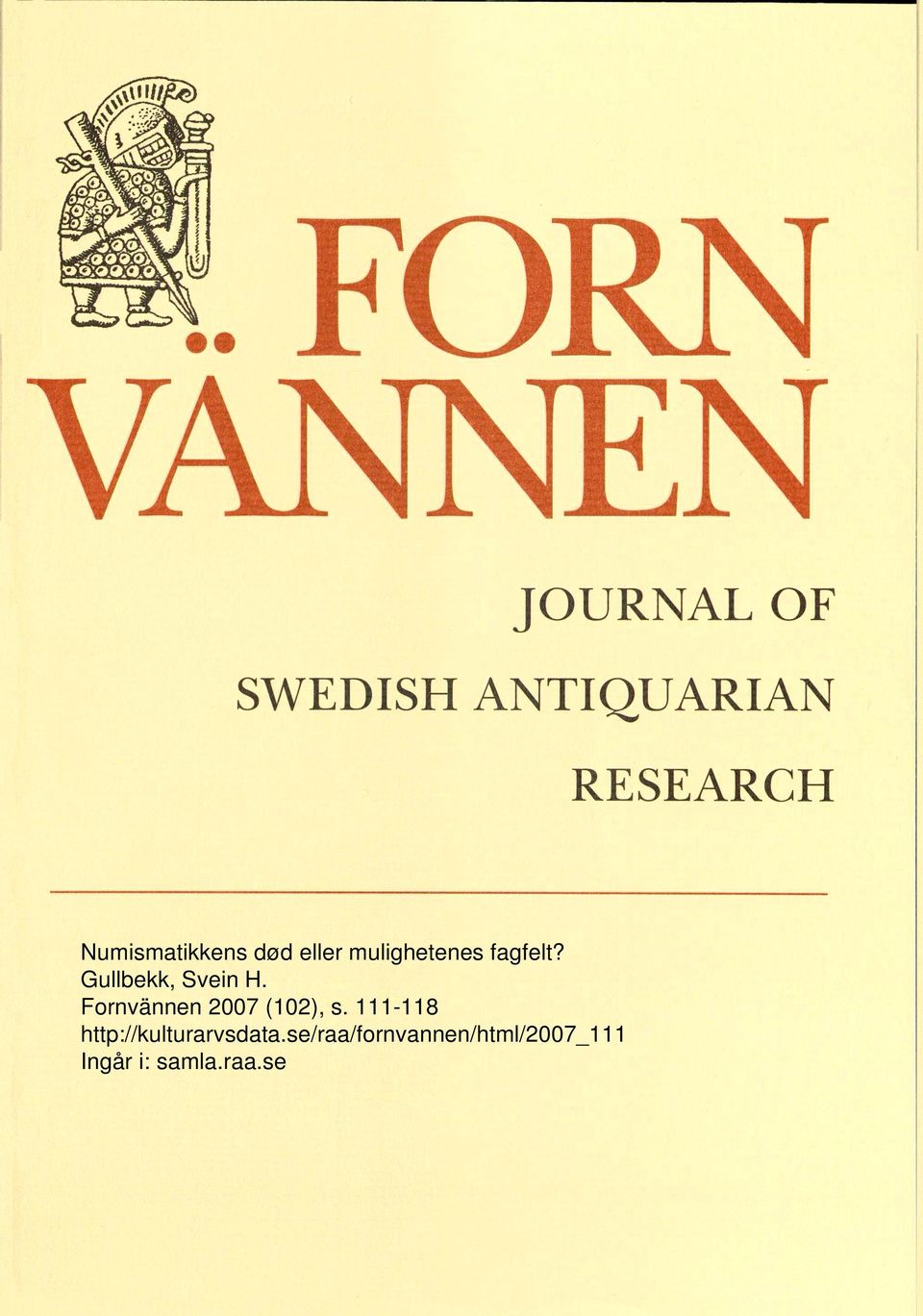 Fornvännen 2007 (102), s.