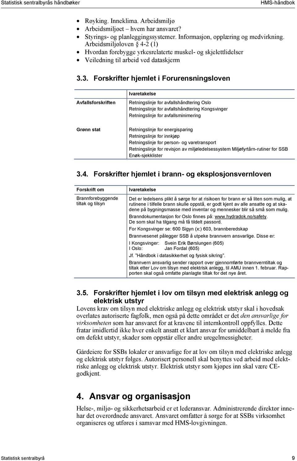 3. Forskrifter hjemlet i Forurensningsloven Ivaretakelse Avfallsforskriften Retningslinje for avfallshåndtering Oslo Retningslinje for avfallshåndtering Kongsvinger Retningslinje for