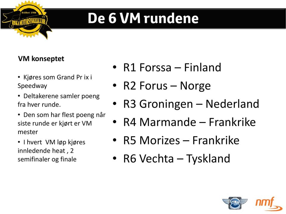 R3 Groningen Nederland Den som har flest poeng når siste runde er kjørt er VM mester I