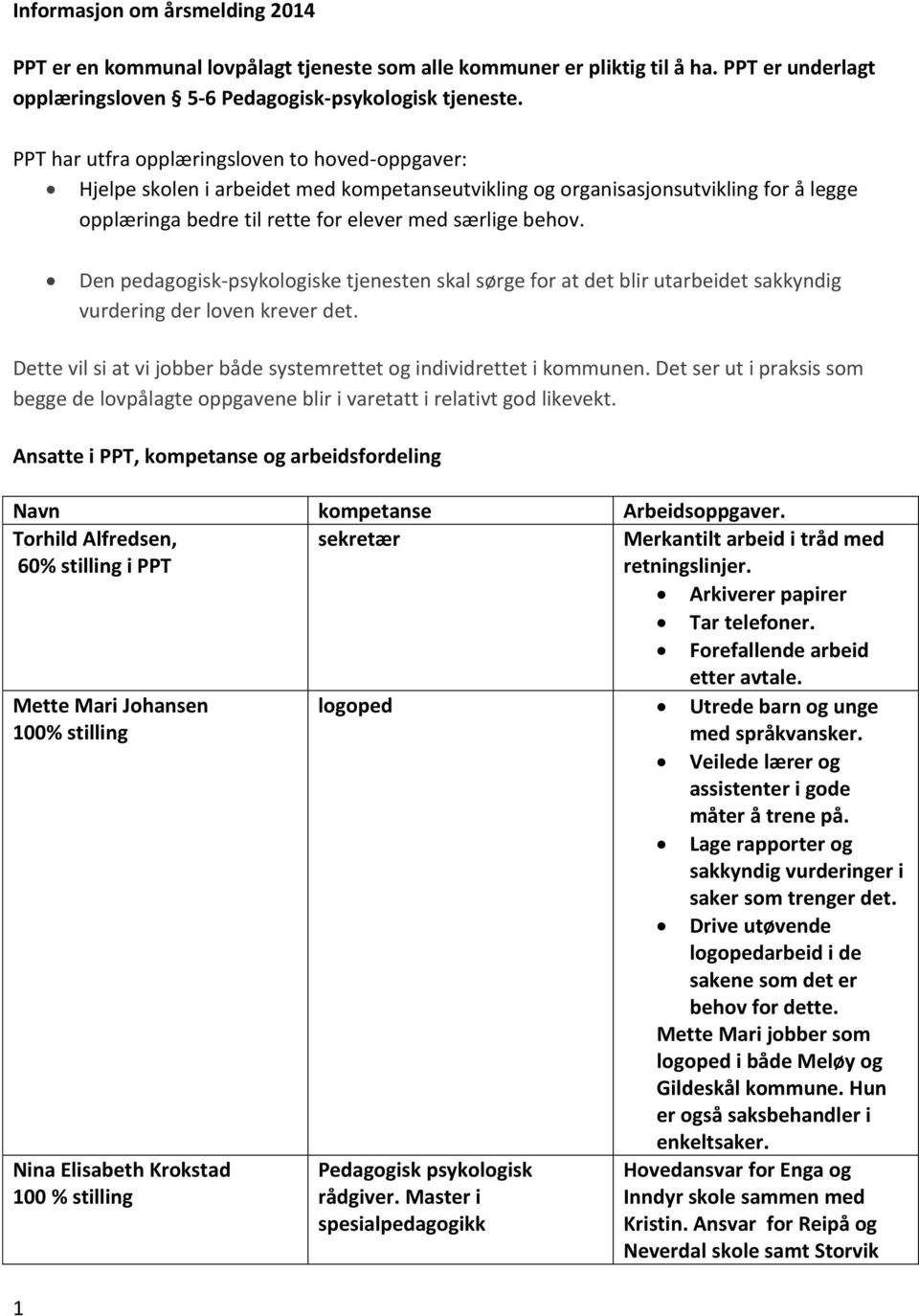 Den pedagogisk-psykologiske tjenesten skal sørge for at det blir utarbeidet sakkyndig vurdering der loven krever det. Dette vil si at vi jobber både systemrettet og individrettet i kommunen.