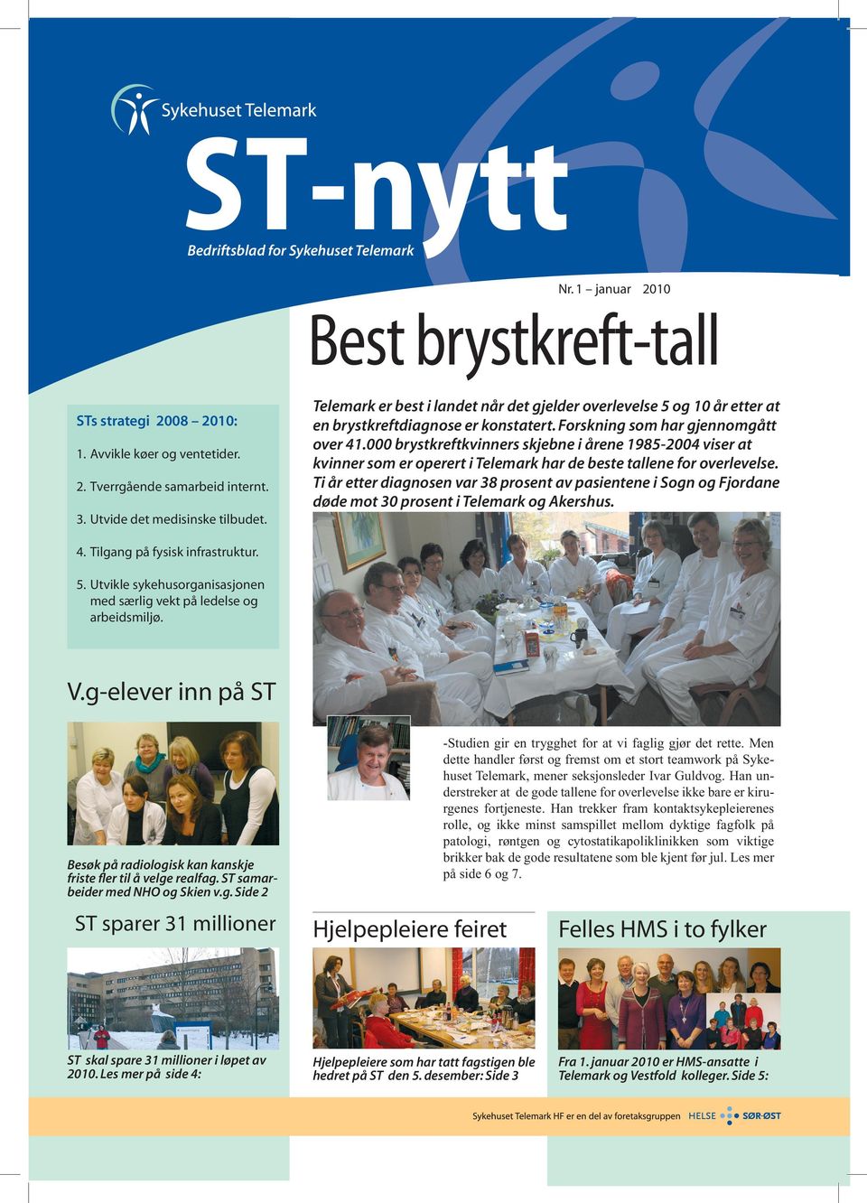 000 brystkreftkvinners skjebne i årene 1985-2004 viser at kvinner som er operert i Telemark har de beste tallene for overlevelse.