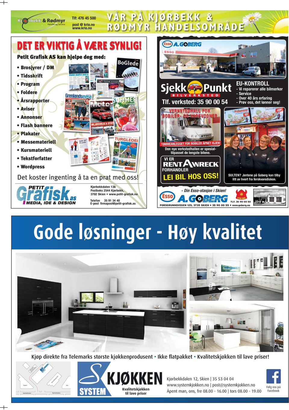 VERKSTEDHALL FOR BOBILER- OG VAREVOGNER Annonser Flash bannere Plakater Messemateriell TØMMEANLEGGET FOR BOBILER ÅPNET IGJEN!