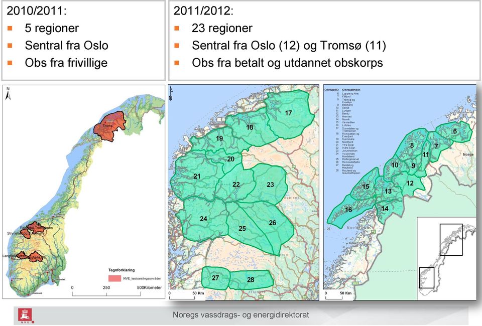 regioner Sentral fra Oslo (12) og