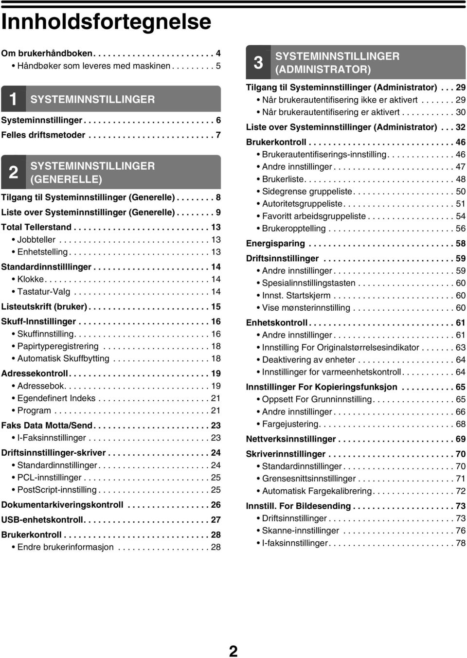 ........................... 13 Jobbteller............................... 13 Enhetstelling............................. 13 Standardinnstilllinger........................ 14 Klokke.................................. 14 Tastatur-Valg.