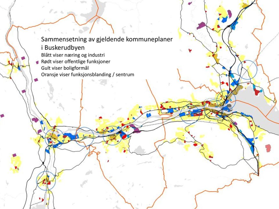 Rødt viser offentlige funksjoner Gult viser