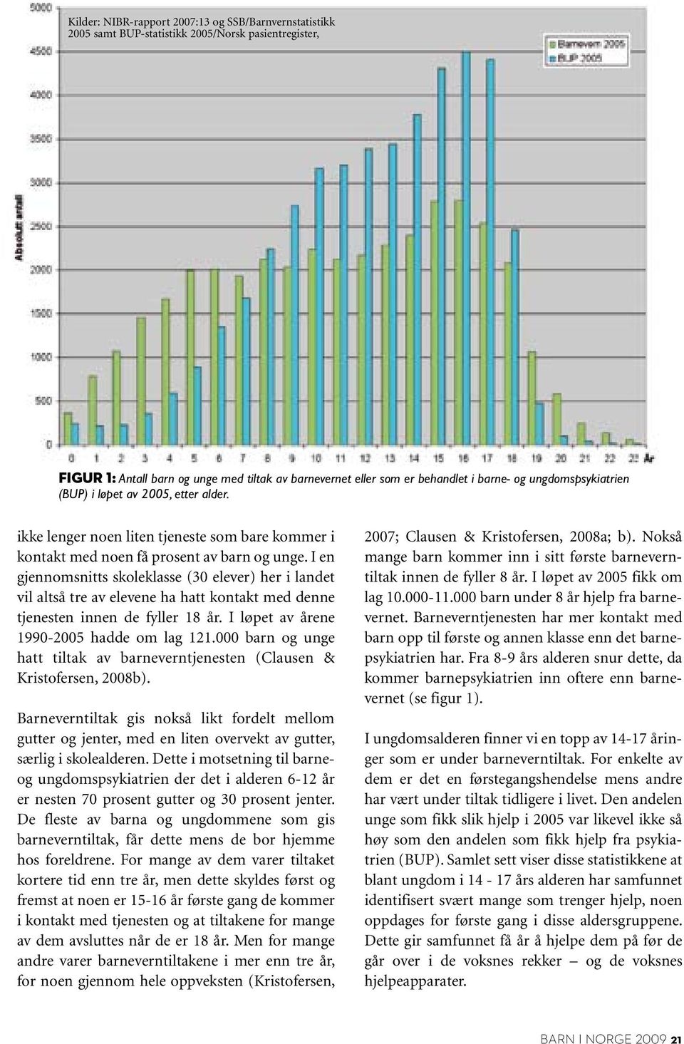 I en gjennomsnitts skoleklasse (30 elever) her i landet vil altså tre av elevene ha hatt kontakt med denne tjenesten innen de fyller 18 år. I løpet av årene 1990-2005 hadde om lag 121.