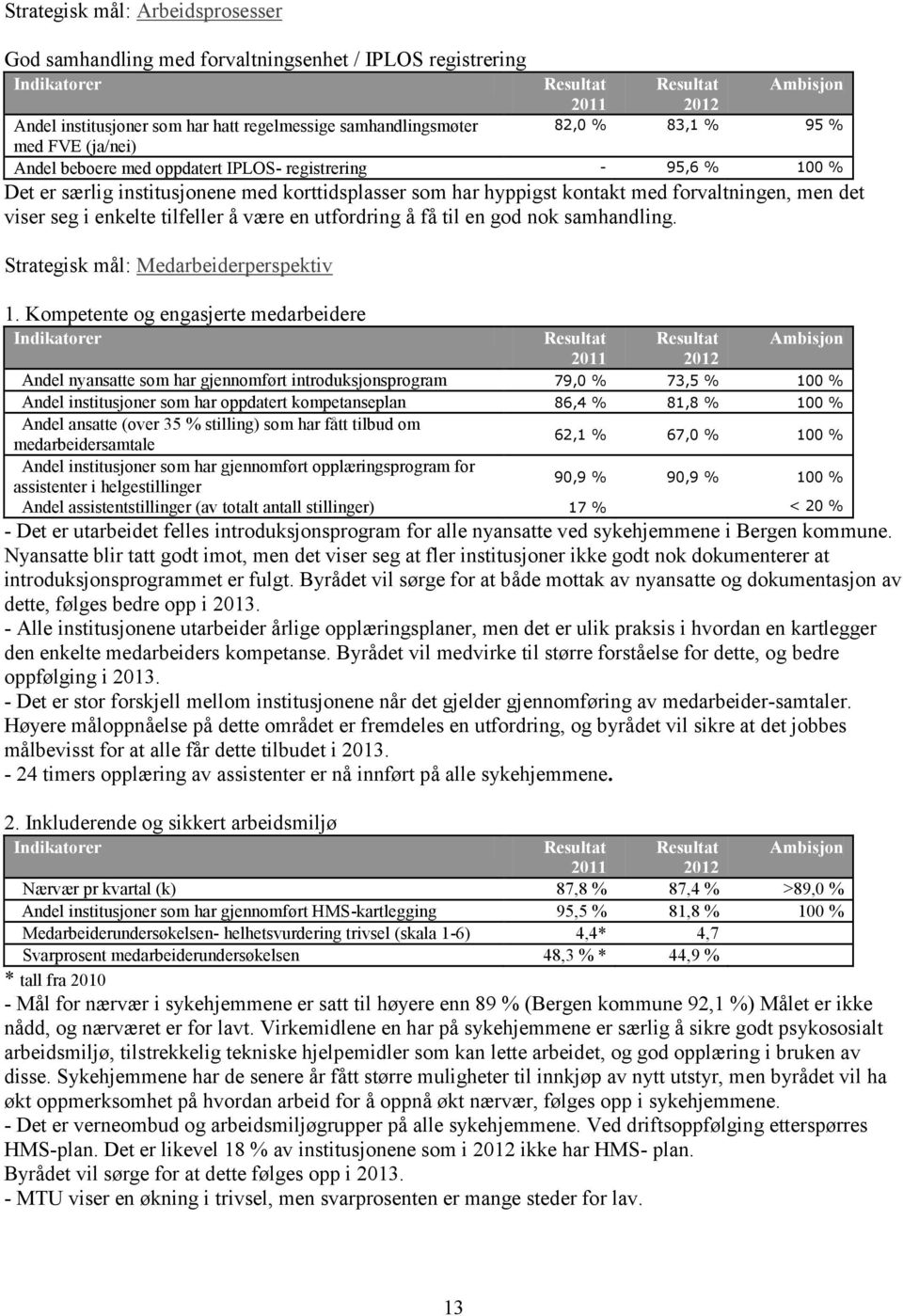 forvaltningen, men det viser seg i enkelte tilfeller å være en utfordring å få til en god nok samhandling. Strategisk mål: Medarbeiderperspektiv 1.