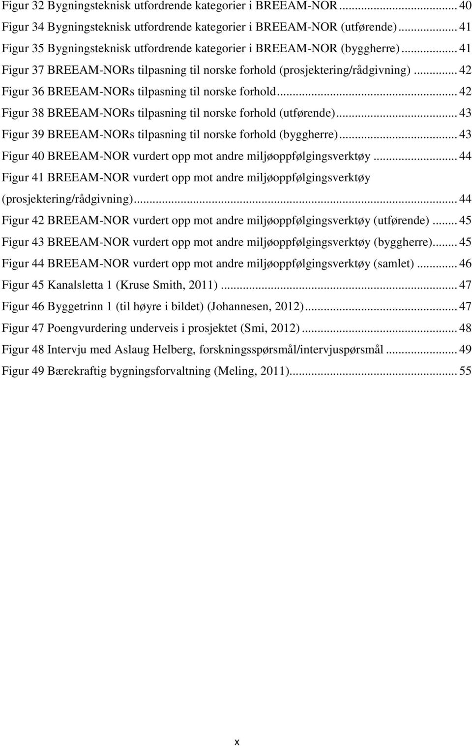 .. 42 Figur 36 BREEAM-NORs tilpasning til norske forhold... 42 Figur 38 BREEAM-NORs tilpasning til norske forhold (utførende)... 43 Figur 39 BREEAM-NORs tilpasning til norske forhold (byggherre).