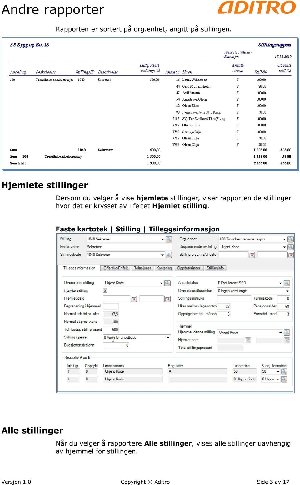 det er krysset av i feltet Hjemlet stilling.