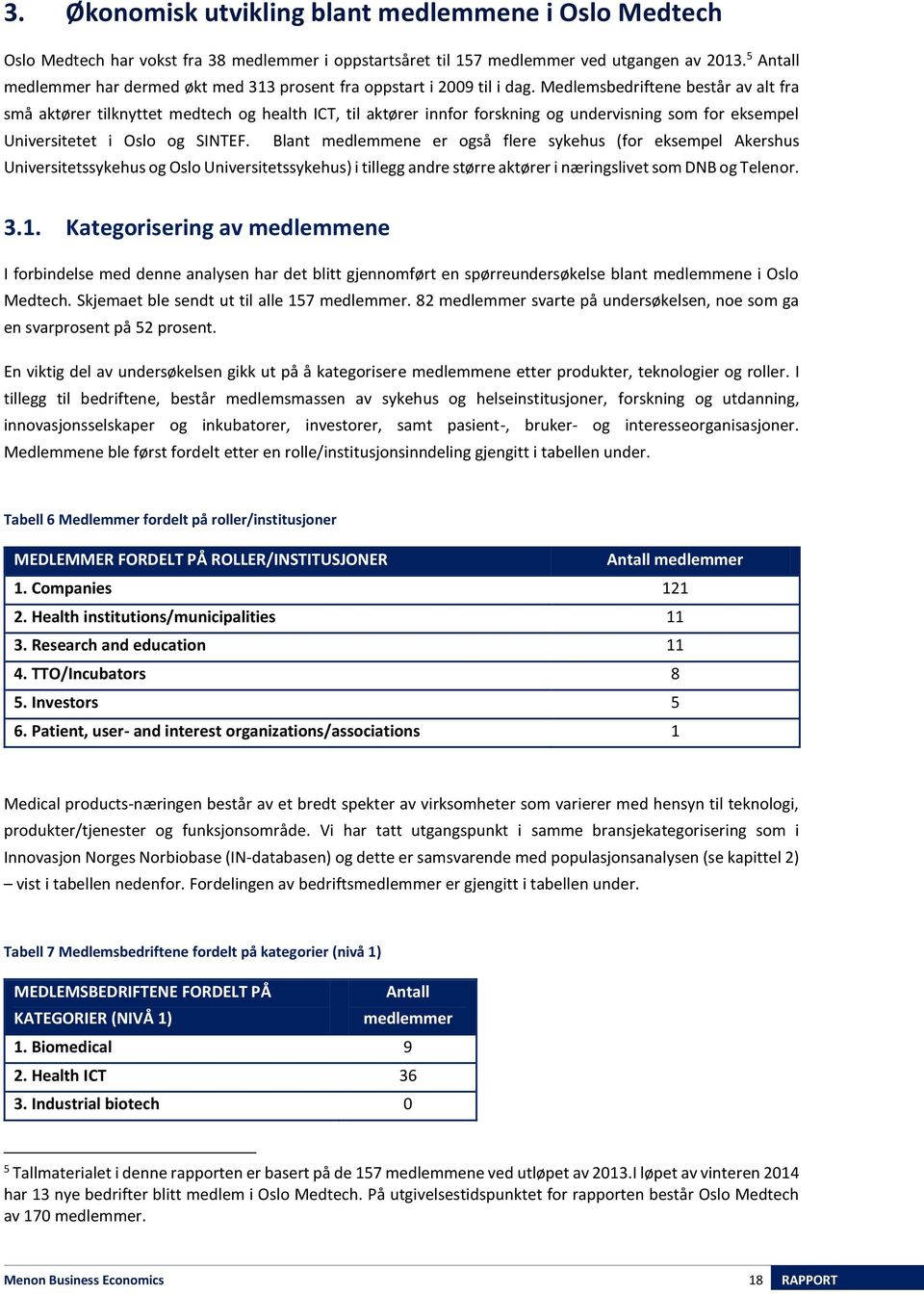 Medlemsbedriftene består av alt fra små aktører tilknyttet medtech og health ICT, til aktører innfor forskning og undervisning som for eksempel Universitetet i Oslo og SINTEF.