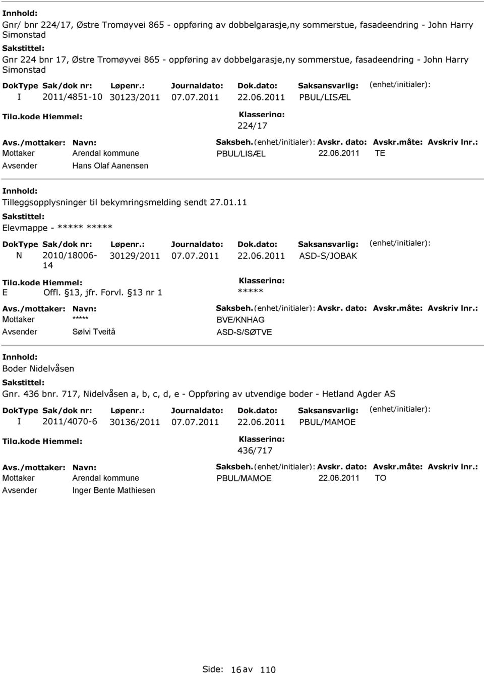 bekymringsmelding sendt 27.01.11 levmappe - N Sak/dok nr: 2010/18006-14 Løpenr.: 30129/2011 ASD-S/JOBAK Mottaker BV/KNHAG Sølvi Tveitå ASD-S/SØTV Boder Nidelvåsen Gnr.