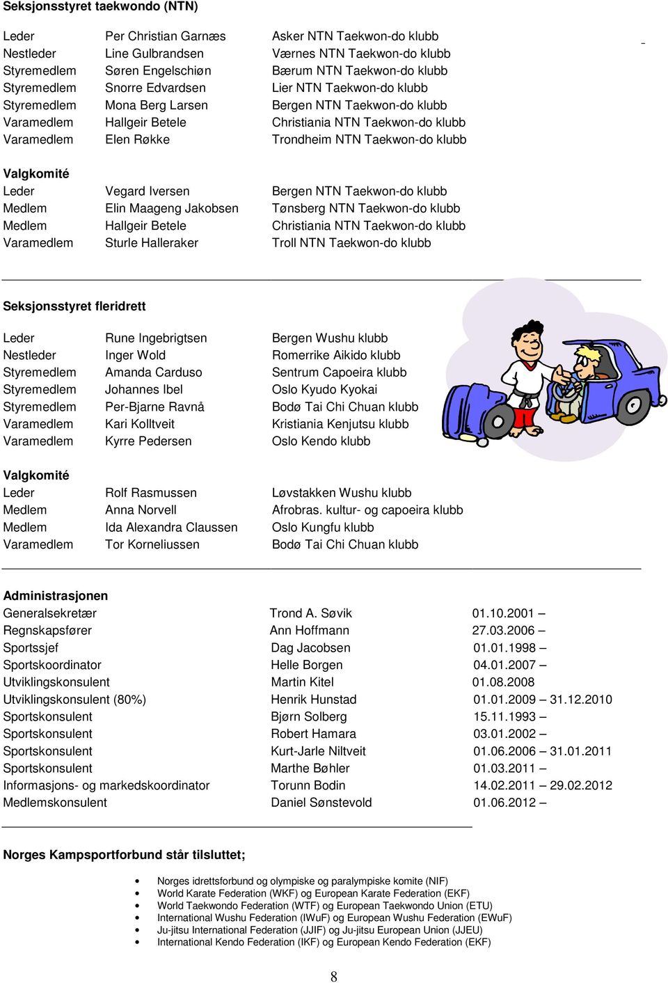 Trondheim NTN Taekwon-do klubb Valgkomité Leder Vegard Iversen Bergen NTN Taekwon-do klubb Medlem Elin Maageng Jakobsen Tønsberg NTN Taekwon-do klubb Medlem Hallgeir Betele Christiania NTN Taekwon-do