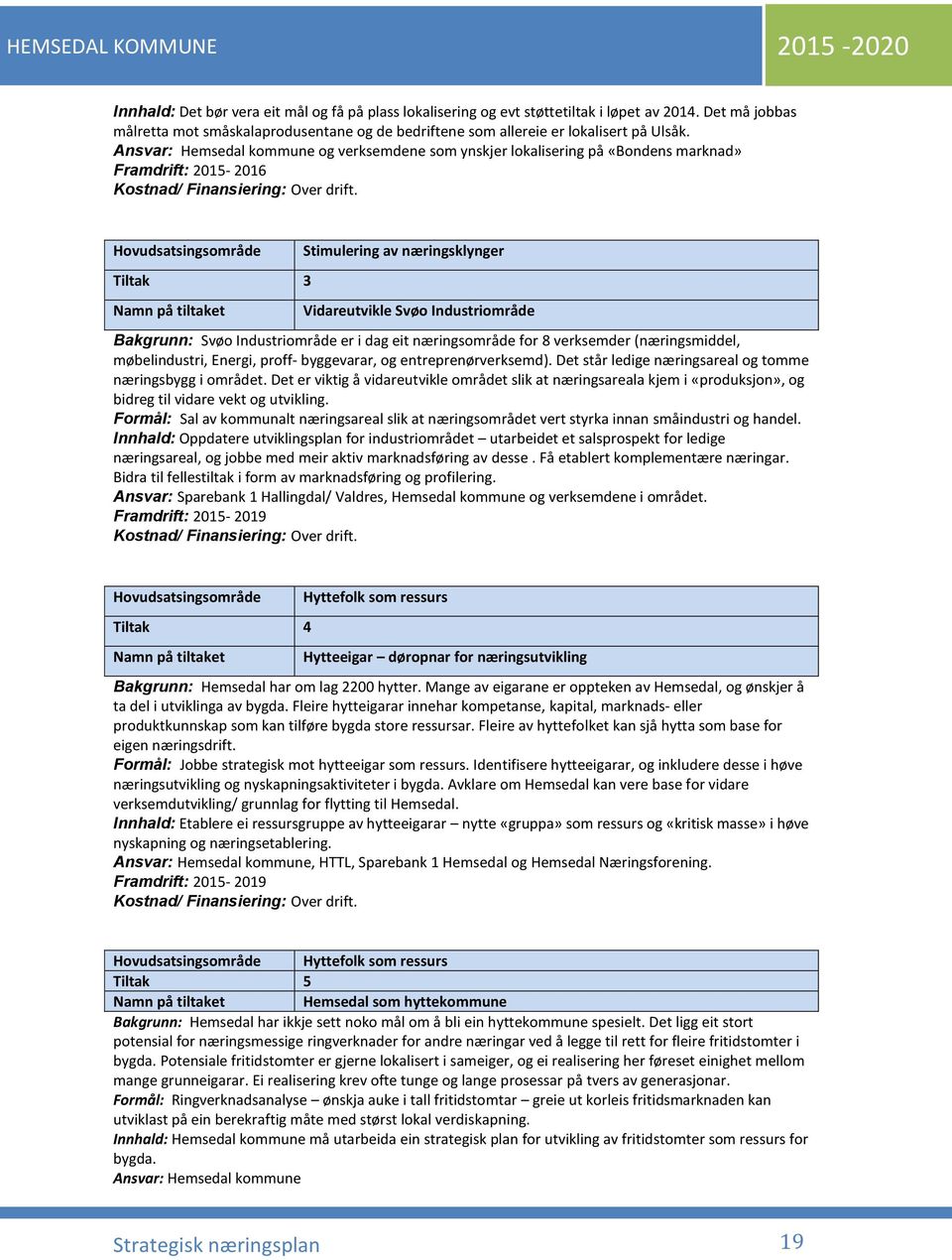 Hovudsatsingsområde Tiltak 3 Stimulering av næringsklynger Vidareutvikle Svøo Industriområde Bakgrunn: Svøo Industriområde er i dag eit næringsområde for 8 verksemder (næringsmiddel, møbelindustri,