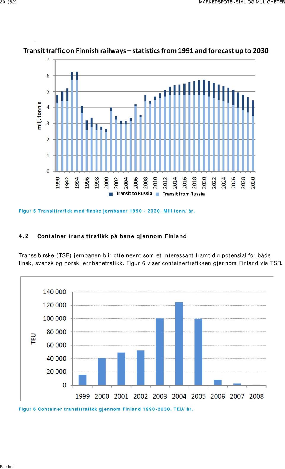 2 Container transittrafikk på bane gjennom Finland Transsibirske (TSR) jernbanen blir ofte nevnt som et interessant framtidig