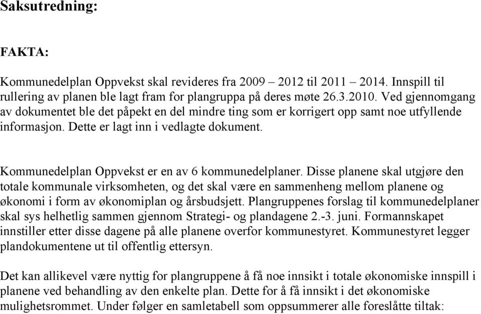 Kommunedelplan Oppvekst er en av 6 kommunedelplaner.