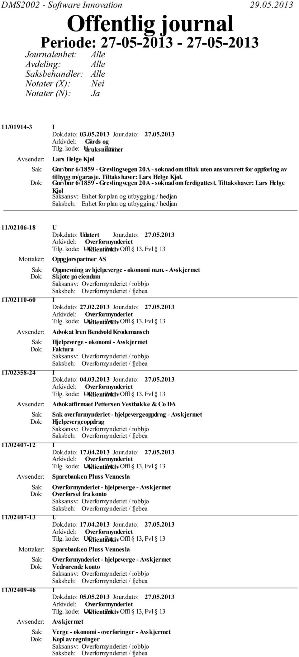 Gnr/bnr 6/1859 - Grevlingvegen 20A - søknad om ferdigattest.