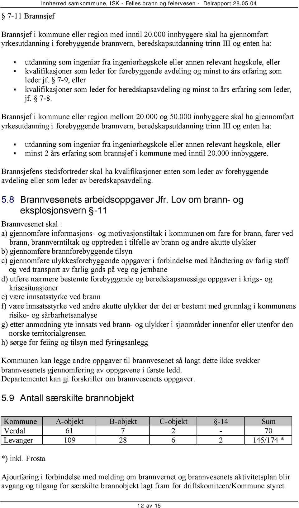 kvalifikasjoner som leder for forebyggende avdeling og minst to års erfaring som leder jf. 7-9, eller kvalifikasjoner som leder for beredskapsavdeling og minst to års erfaring som leder, jf. 7-8.