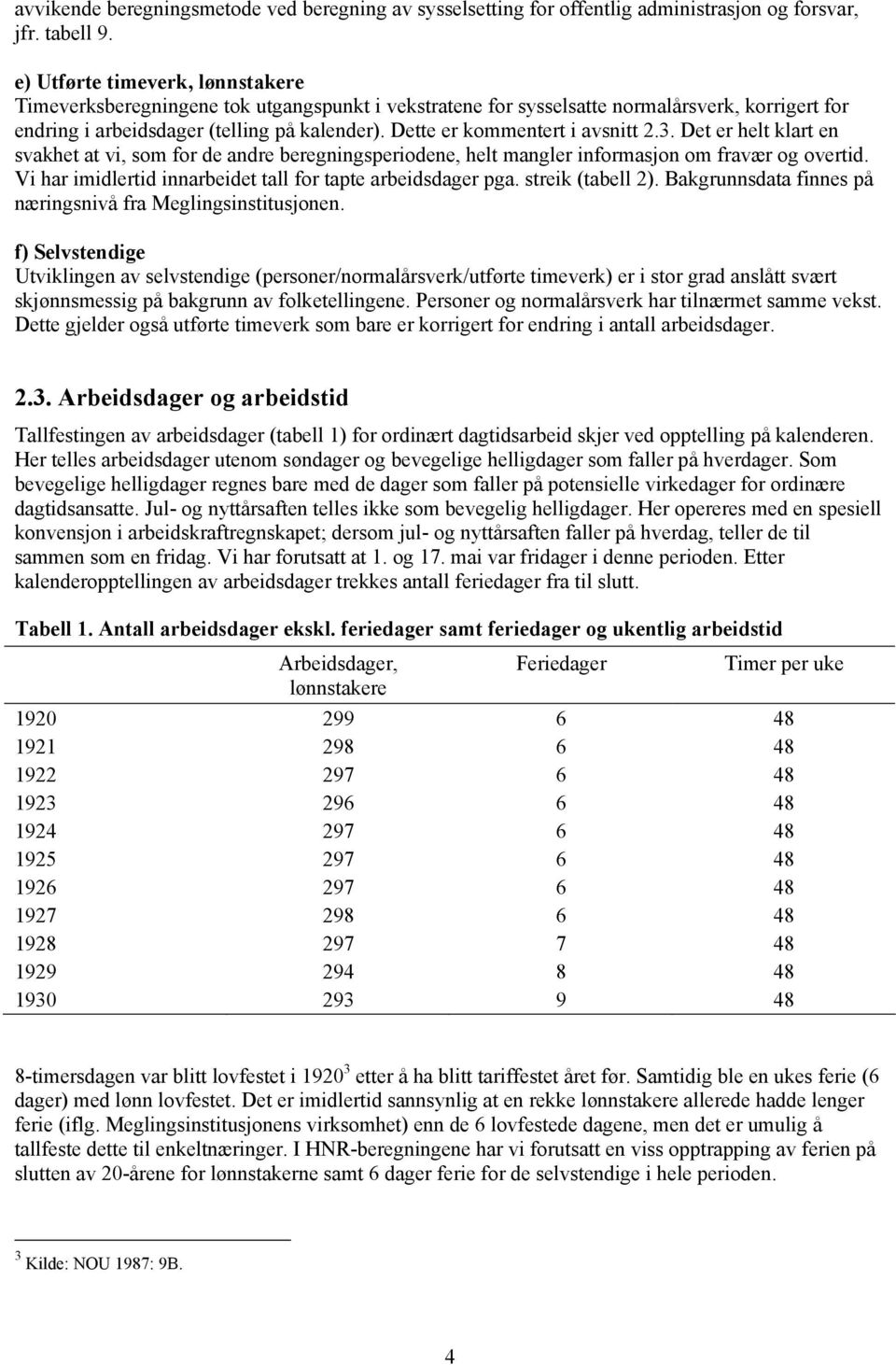 Dette er kommentert i avsnitt 2.3. Det er helt klart en svakhet at vi, som for de andre beregningsperiodene, helt mangler informasjon om fravær og overtid.