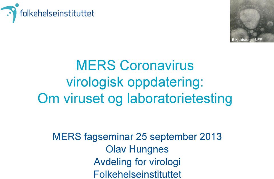 laboratorietesting MERS fagseminar 25