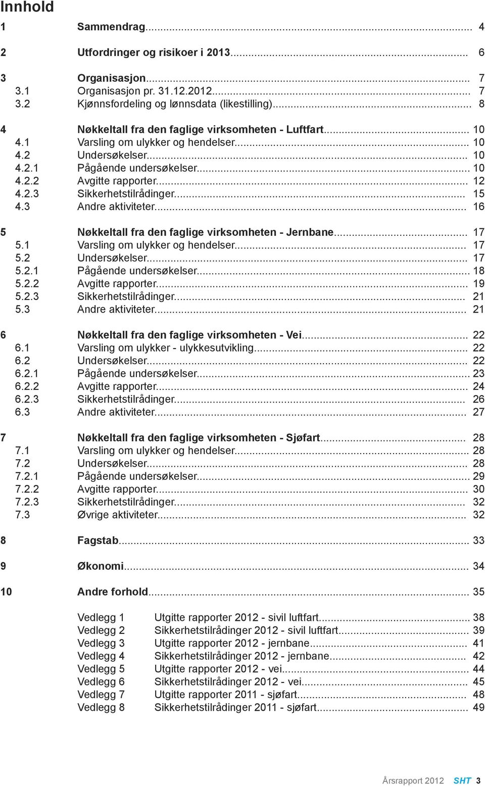 .. 15 4.3 Andre aktiviteter... 16 5 Nøkkeltall fra den faglige virksomheten - Jernbane... 17 5.1 Varsling om ulykker og hendelser... 17 5.2 Undersøkelser... 17 5.2.1 Pågående undersøkelser... 18 5.2.2 Avgitte rapporter.