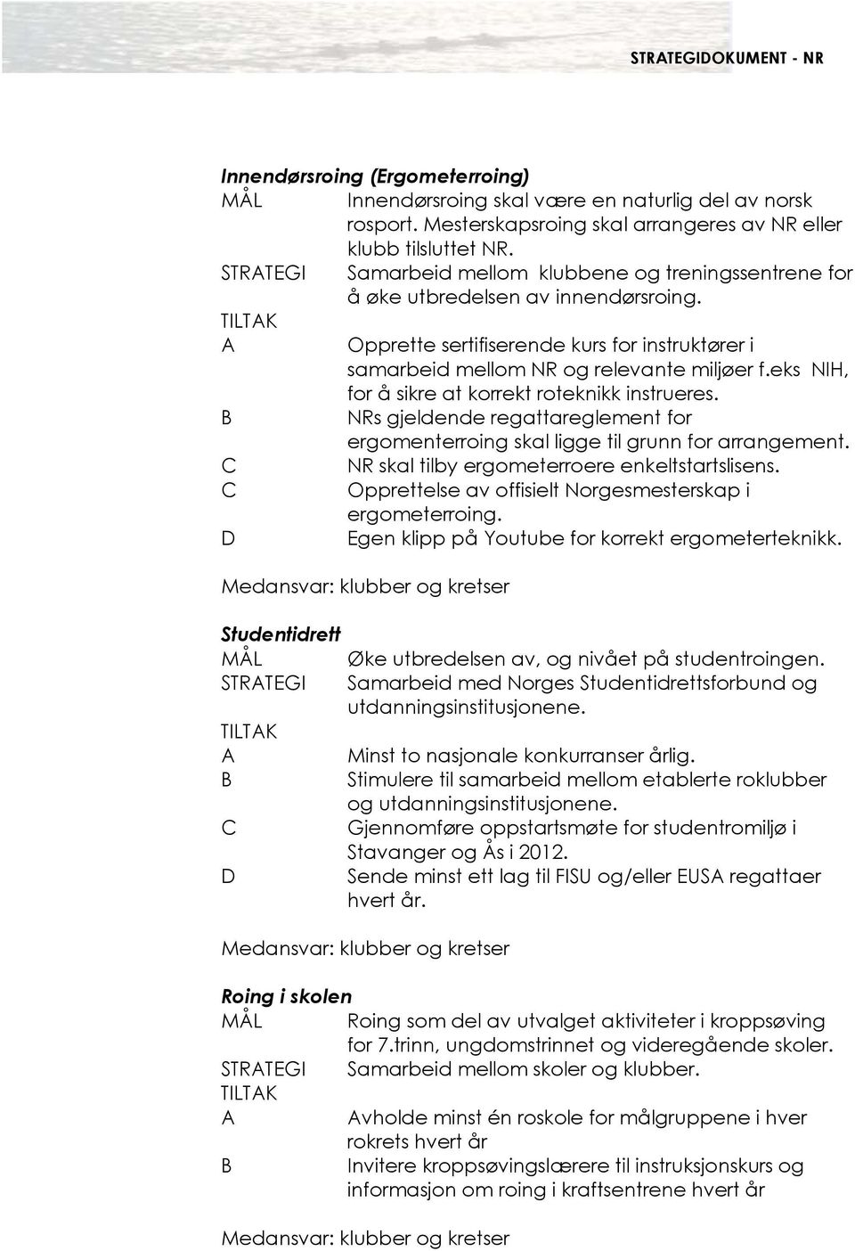 eks NIH, for å sikre at korrekt roteknikk instrueres. NRs gjeldende regattareglement for ergomenterroing skal ligge til grunn for arrangement. NR skal tilby ergometerroere enkeltstartslisens.