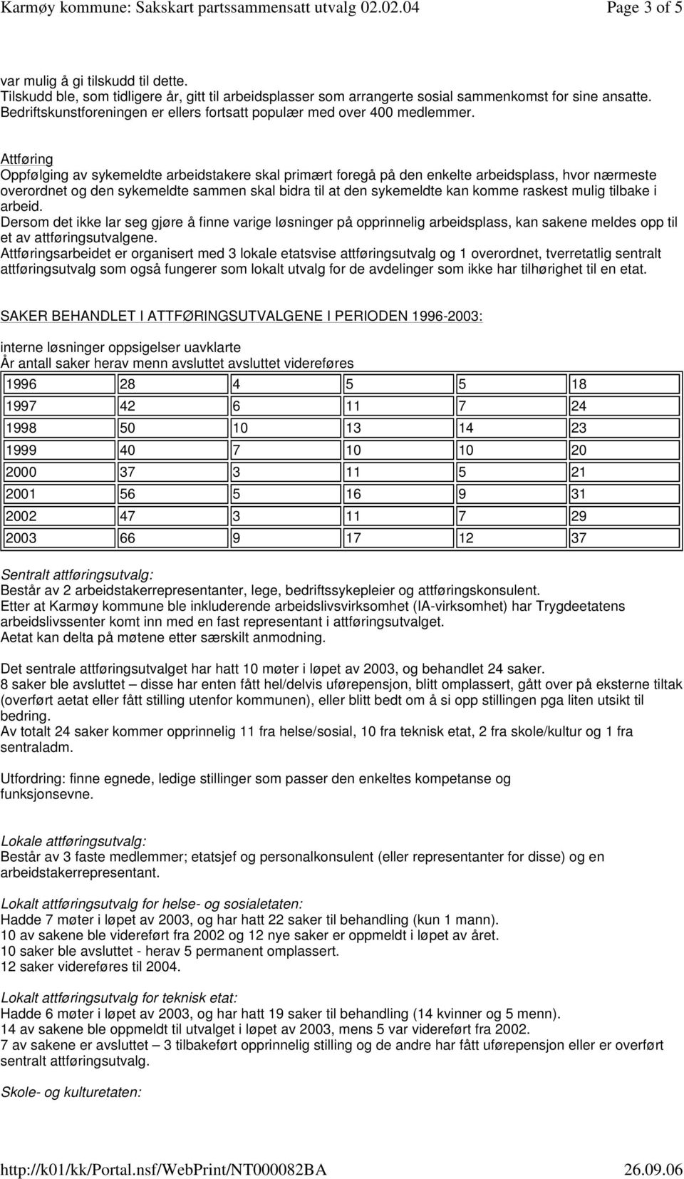 Attføring Oppfølging av sykemeldte arbeidstakere skal primært foregå på den enkelte arbeidsplass, hvor nærmeste overordnet og den sykemeldte sammen skal bidra til at den sykemeldte kan komme raskest