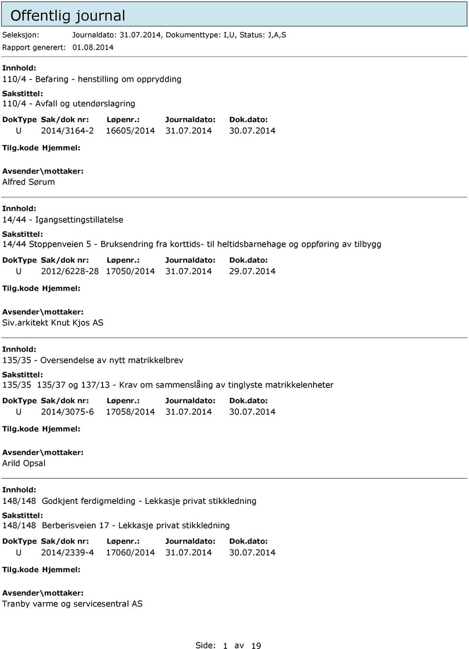 Bruksendring fra korttids- til heltidsbarnehage og oppføring av tilbygg 2012/6228-28 17050/2014 29.07.2014 Siv.