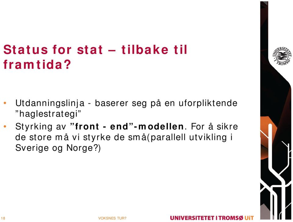 haglestrategi Styrking av front - end -modellen.