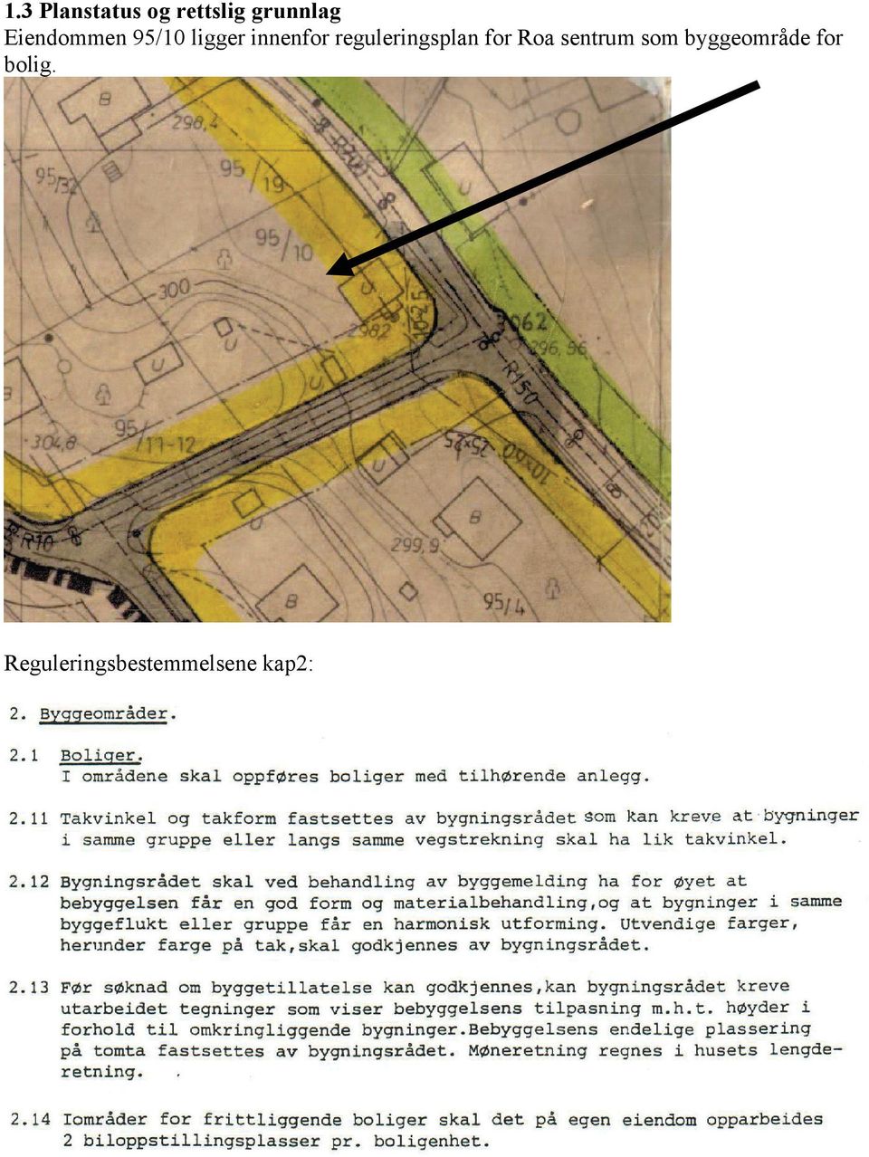 reguleringsplan for Roa sentrum som