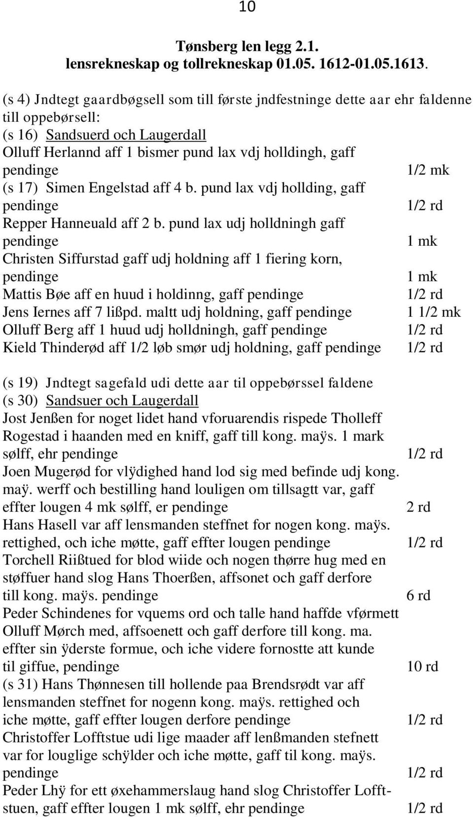 mk (s 17) Simen Engelstad aff 4 b. pund lax vdj hollding, gaff pendinge Repper Hanneuald aff 2 b.