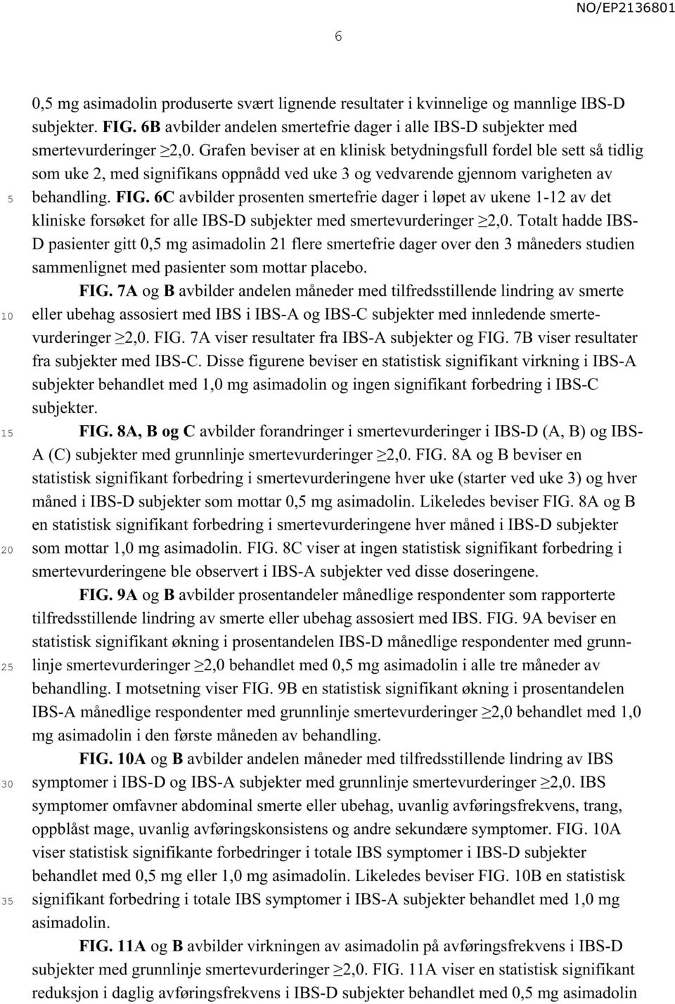 6C avbilder prosenten smertefrie dager i løpet av ukene 1-12 av det kliniske forsøket for alle IBS-D subjekter med smertevurderinger 2,0.