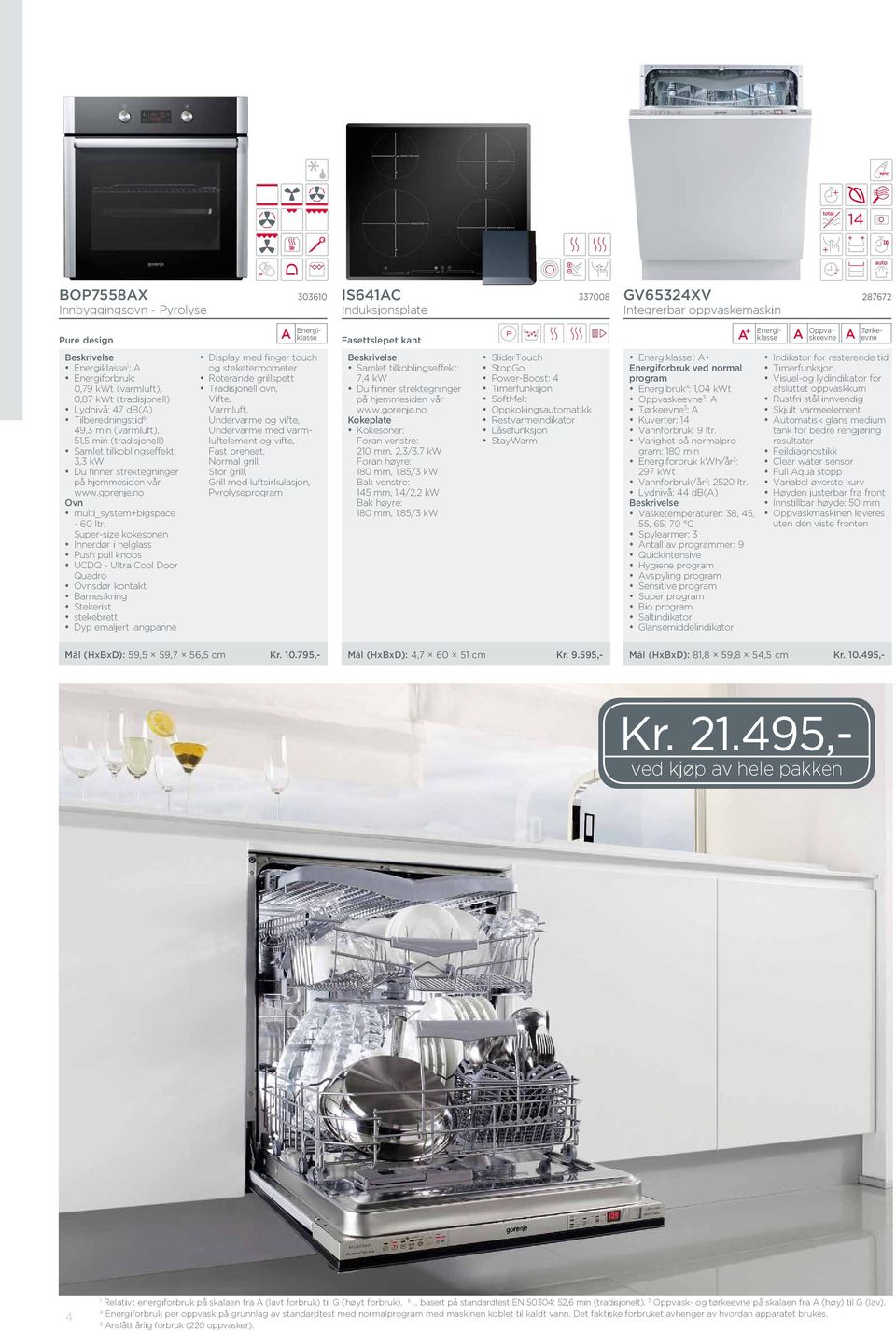 Tilberedningstid 6 : 49,3 min (varmluft), 51,5 min (tradisjonell) 3,3 kw Ovn multi_system+bigspace - 60 ltr.