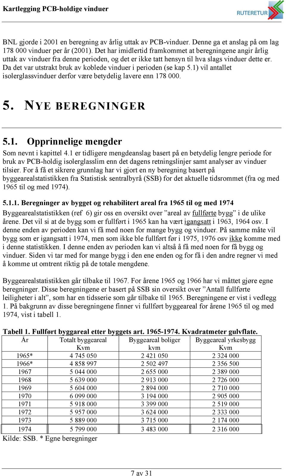 1) vil antallet isolerglass derfor være betydelig lavere enn 178 000. 5. NYE BEREGNINGER 5.1. Opprinnelige mengder Som nevnt i kapittel 4.