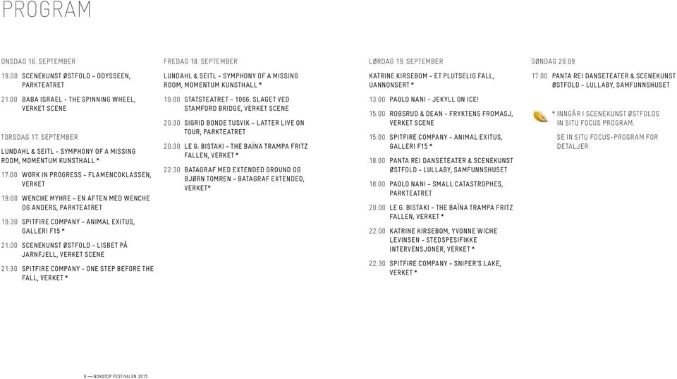 SCENEKUNST ØSTFOLD - LULLABY, SAMFUNNSHUSET 21. 0 0 BABA ISRAEL - THE SPINNING WHEEL, VERKET SCENE TORSDAG 17.