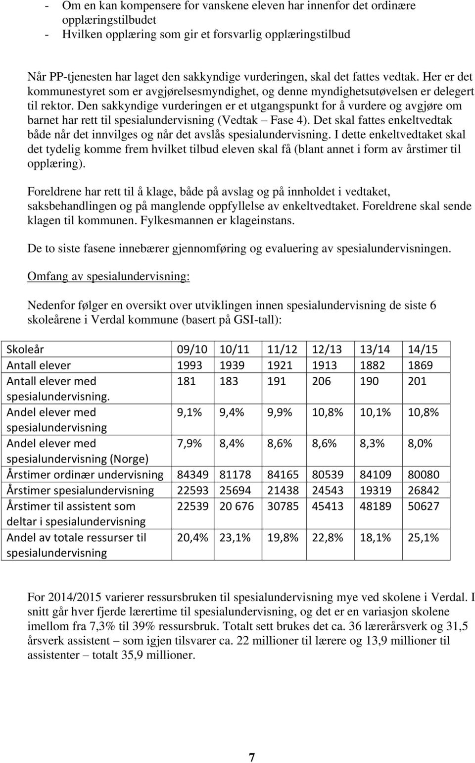 Den sakkyndige vurderingen er et utgangspunkt for å vurdere og avgjøre om barnet har rett til spesialundervisning (Vedtak Fase 4).