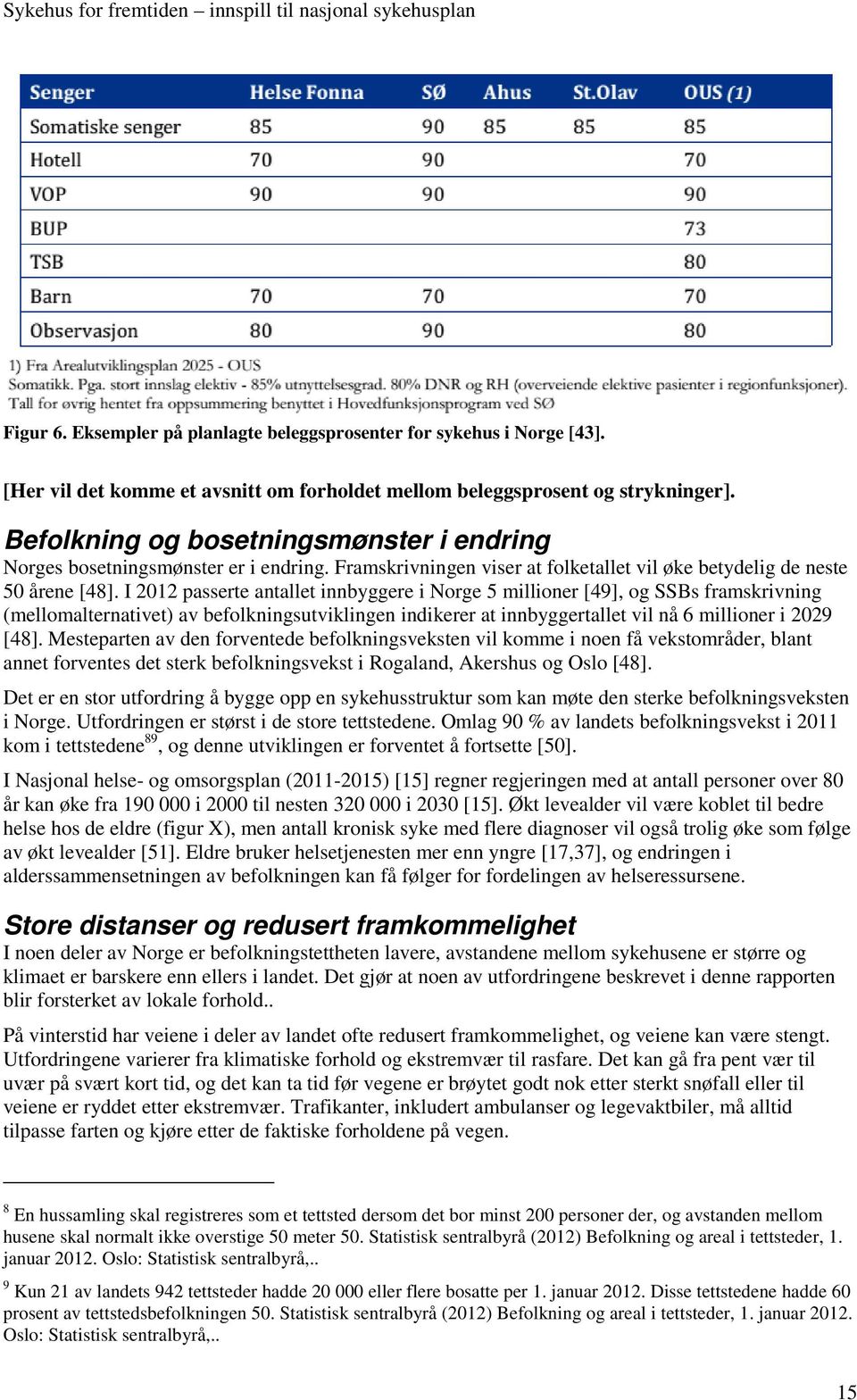 I 2012 passerte antallet innbyggere i Norge 5 millioner [49], og SSBs framskrivning (mellomalternativet) av befolkningsutviklingen indikerer at innbyggertallet vil nå 6 millioner i 2029 [48].