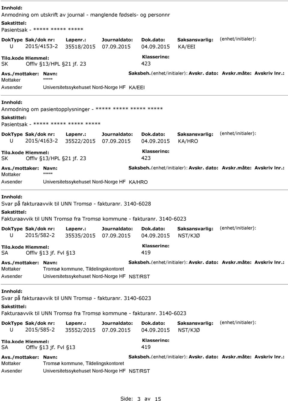 3140-6028 Fakturaavvik til NN Tromsø fra Tromsø kommune - fakturanr.